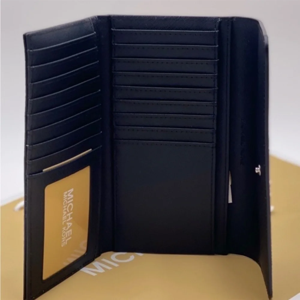 Michael Kors Jet Set Travel Trifold Wallet Black